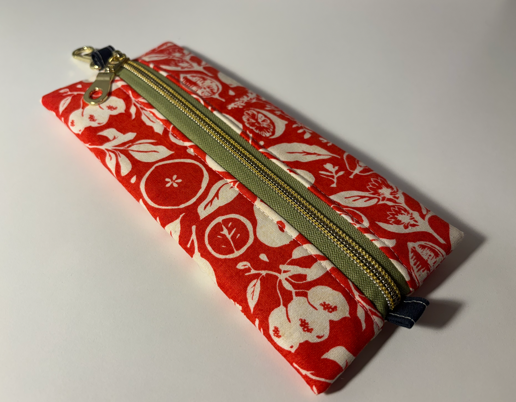 Flat Zipper Pencil Pouch with Key Ring