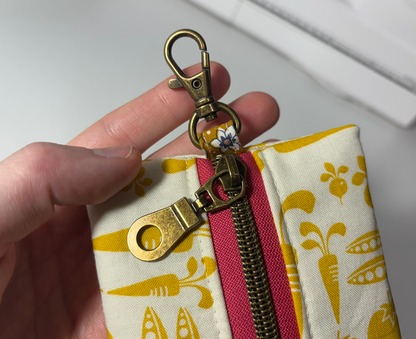 Flat Zipper Pencil Pouch with Key Ring