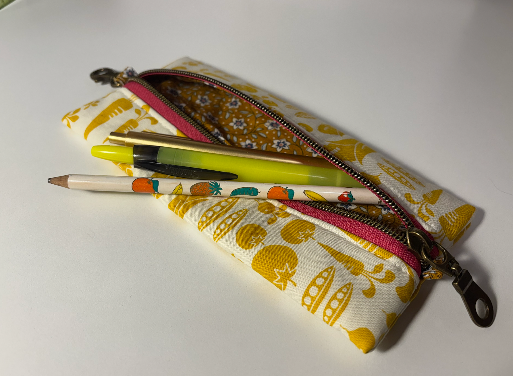 Flat Zipper Pencil Pouch with Key Ring