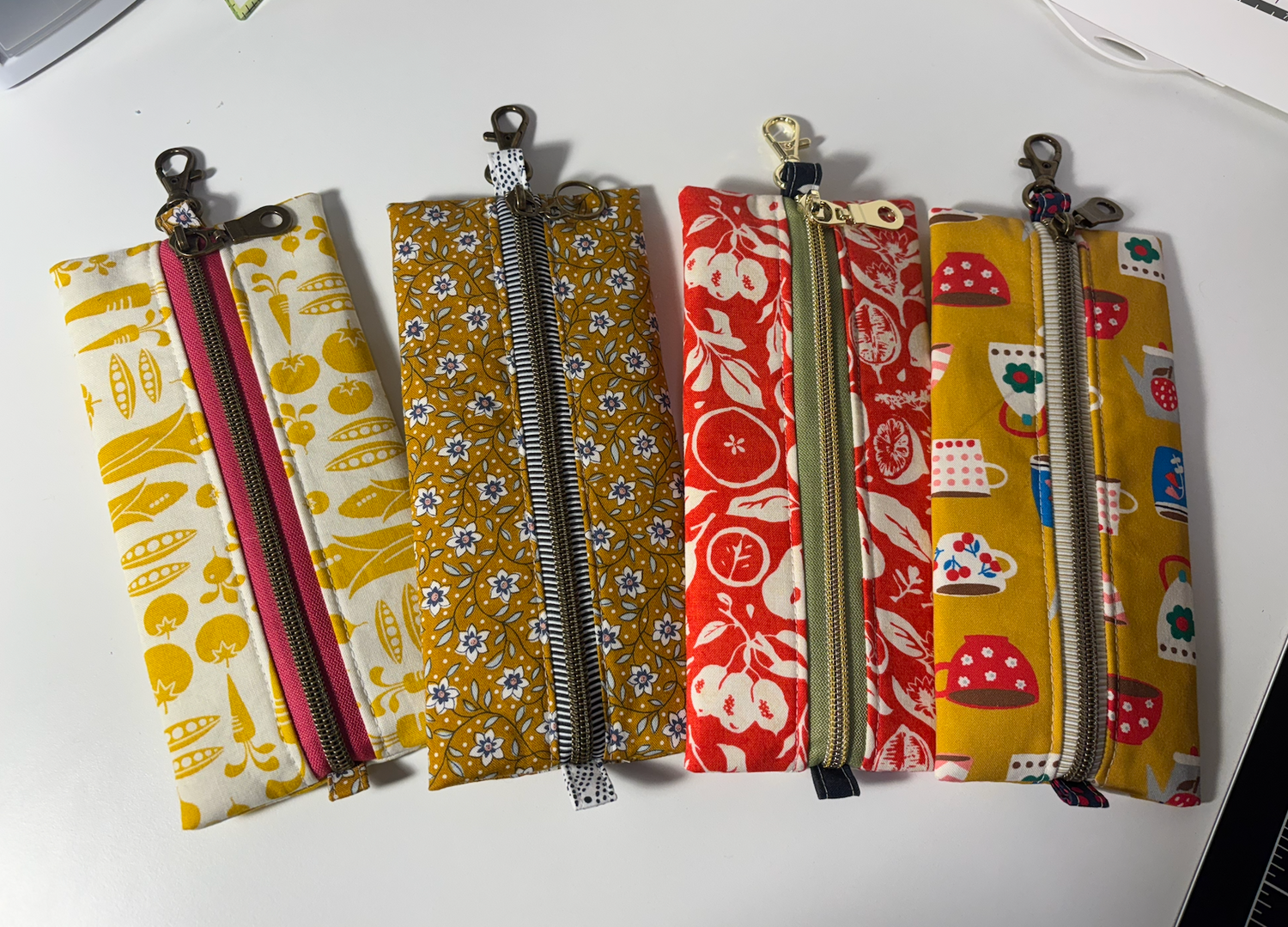 Flat Zipper Pencil Pouch with Key Ring