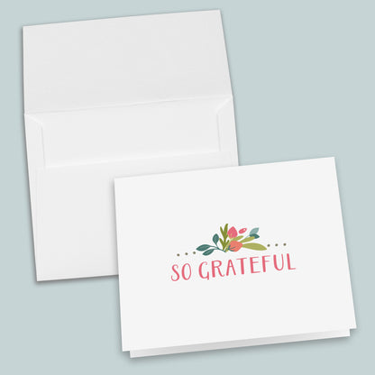 Pretty Floral Folded Note Cards | Boxed Set of 8