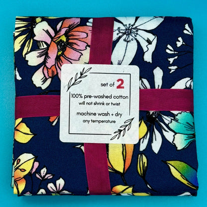 100% Cotton Napkins - Set of 2 - Floral