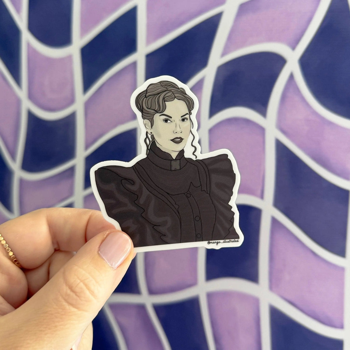 Fortnight Tay sticker angled view — weatherproof water bottle and journal sticker by indie artist MangoIllustrated