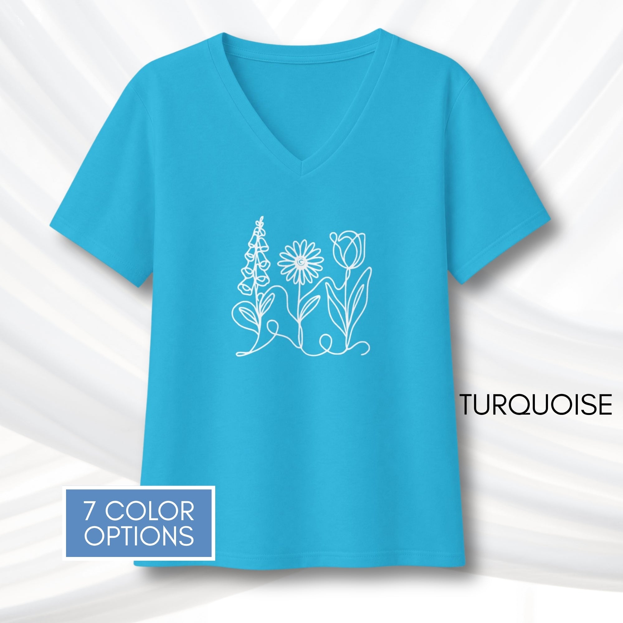 foxglove-daisy-tulip-ladies-bella-canvas-vneck-tshirt-womens-fit-subtle-fdt-flowers-tee-turquoise