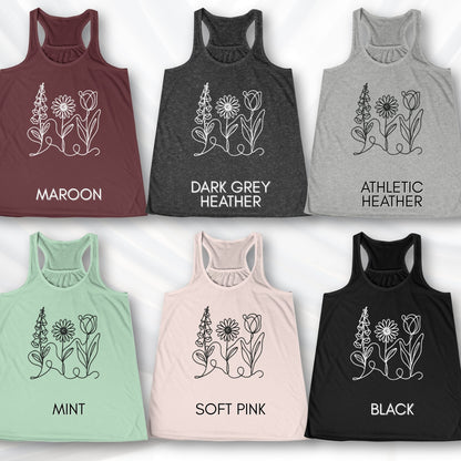 foxglove-daisy-tulip-racerback-tank-top-womens-flowy-summer-workout-shirt-subtle-fdt-flowers-anti-trump-no-words-color-options