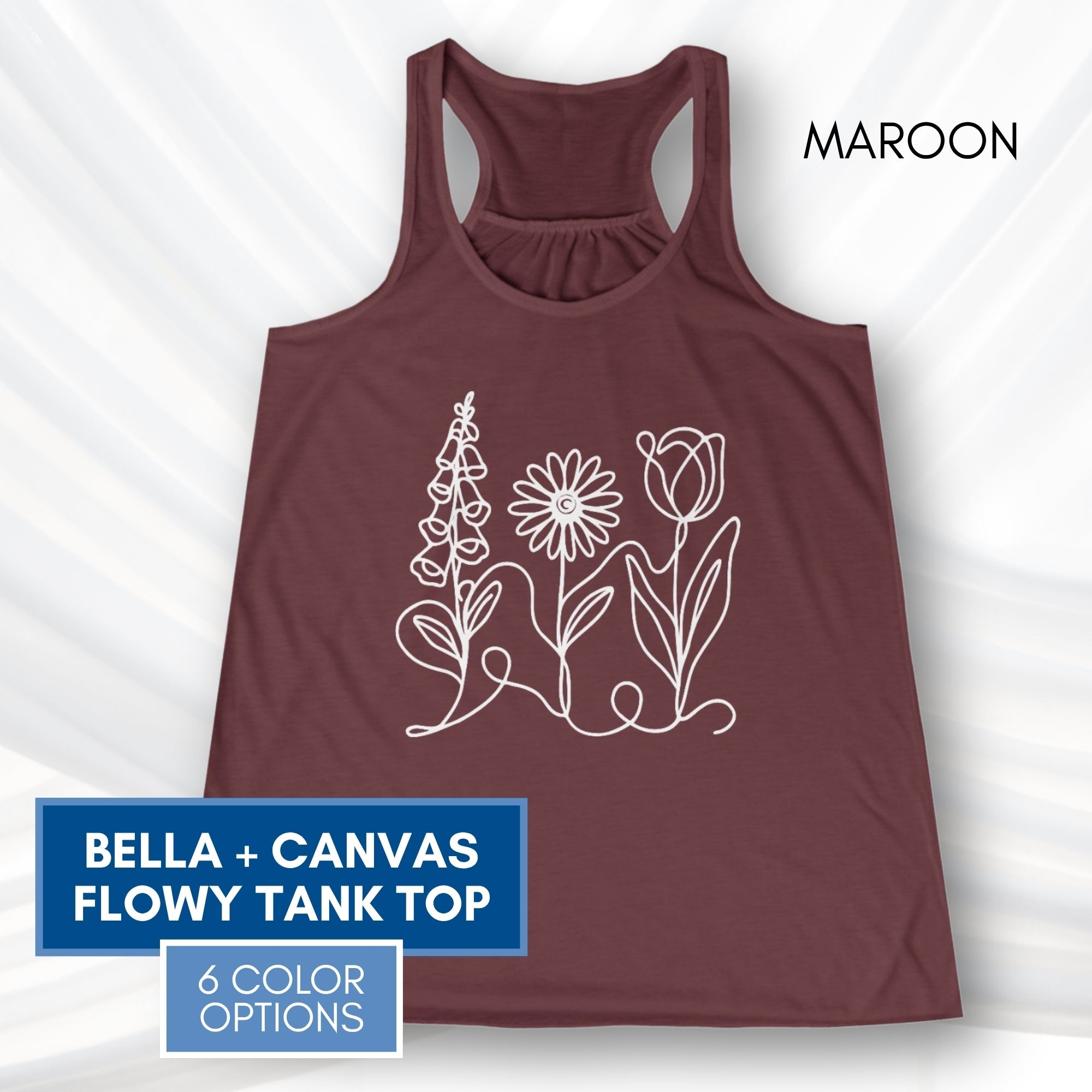 foxglove-daisy-tulip-racerback-tank-top-womens-flowy-summer-workout-shirt-subtle-fdt-flowers-anti-trump-no-words-maroon