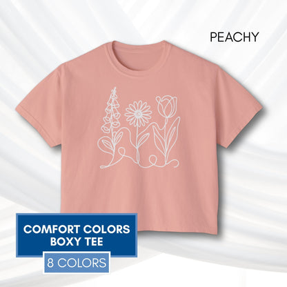 foxglove-daisy-tulip-subtle-anti-trump-womens-boxy-tee-no-words-comfort-colors-peachy