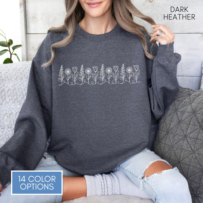 foxglove-daisy-tulip-unisex-crewneck-sweatshirt-subtle-fdt-flowers-anti-trump-apparel-activist-pullover-floral-top-dark-heather