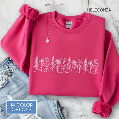 foxglove-daisy-tulip-unisex-crewneck-sweatshirt-subtle-fdt-flowers-anti-trump-apparel-activist-pullover-floral-top-heliconia