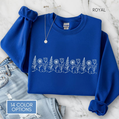 foxglove-daisy-tulip-unisex-crewneck-sweatshirt-subtle-fdt-flowers-anti-trump-apparel-activist-pullover-floral-top-royal