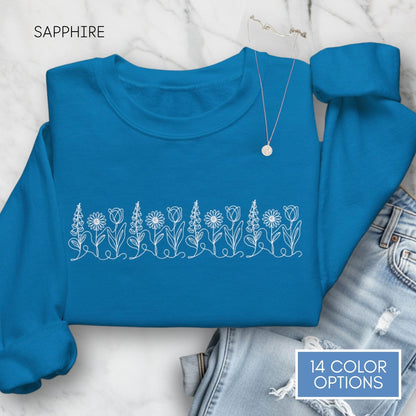 foxglove-daisy-tulip-unisex-crewneck-sweatshirt-subtle-fdt-flowers-anti-trump-apparel-activist-pullover-floral-top-sapphire