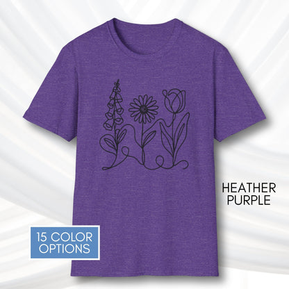 foxglove-daisy-tulip-unisex-softstyle-tshirt-subtle-fdt-flowers-graphic-tee-heather-purple