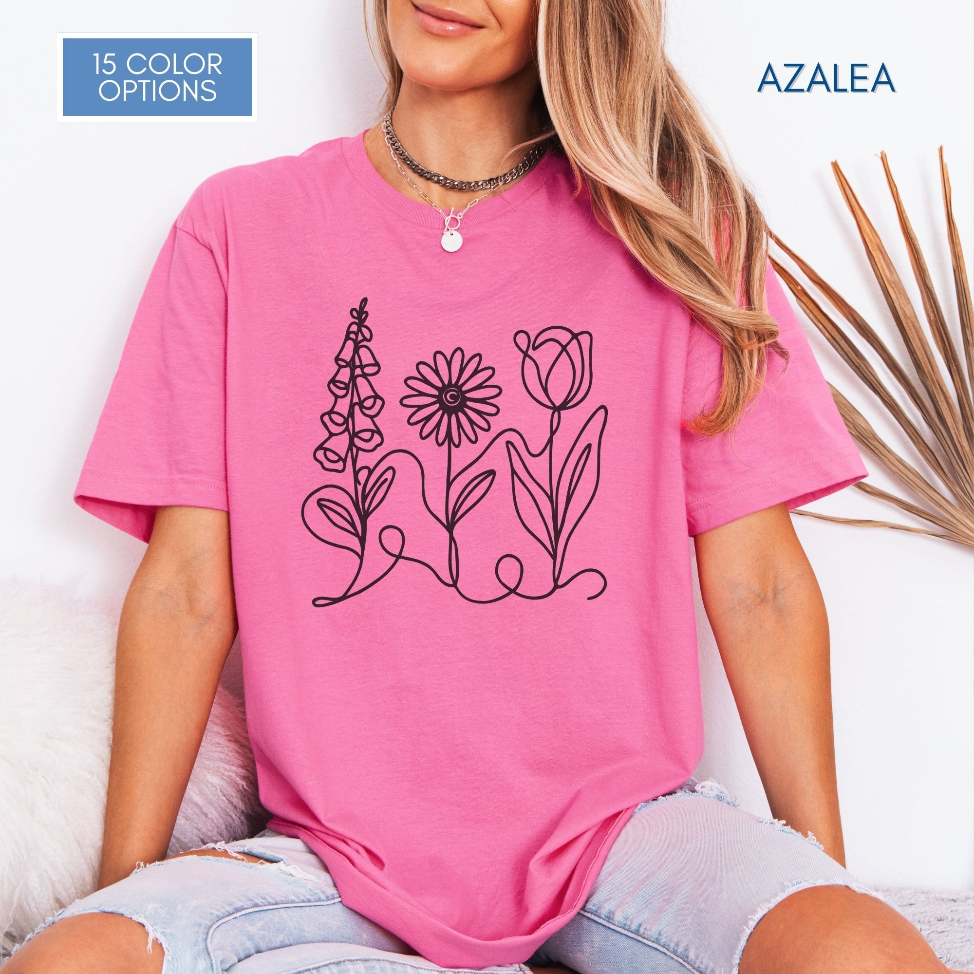 foxglove-daisy-tulip-unisex-softstyle-tshirt-subtle-fdt-flowers-tee-azalea