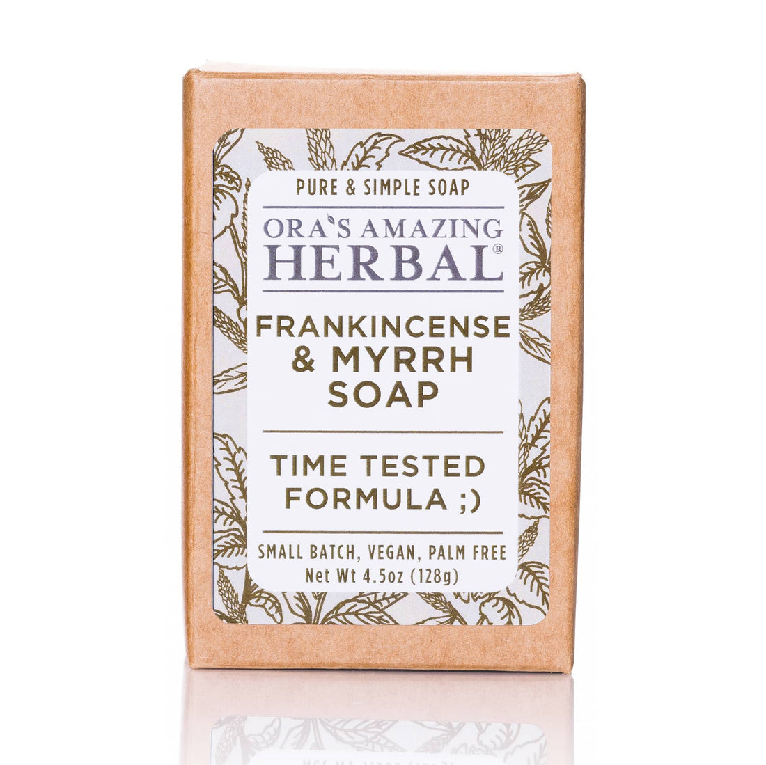 Frankincense and Myrrh Soap 4.5oz Bar Front Label White Background