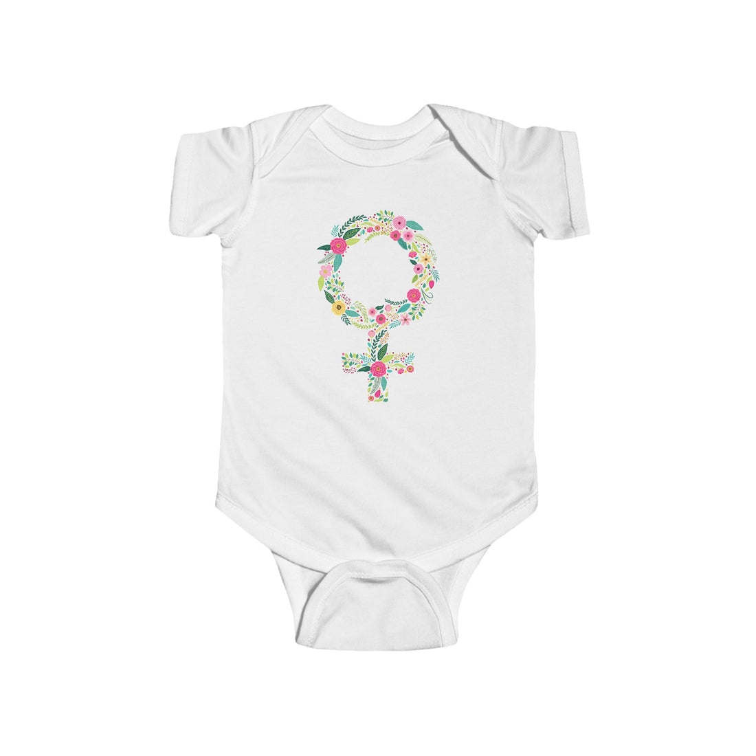 Floral Woman Symbol Feminist Baby Bodysuit - Resistance Nation