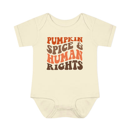 Pumpkin Spice And Human Rights Baby Bodysuit - Resistance Nation