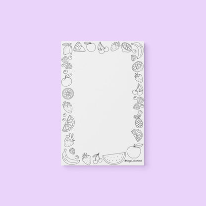 Fruit doodles color - in notepad - MangoIllustrated - Notepad