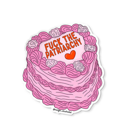 Fuck the patriarchy cake sticker - MangoIllustrated - Sticker
