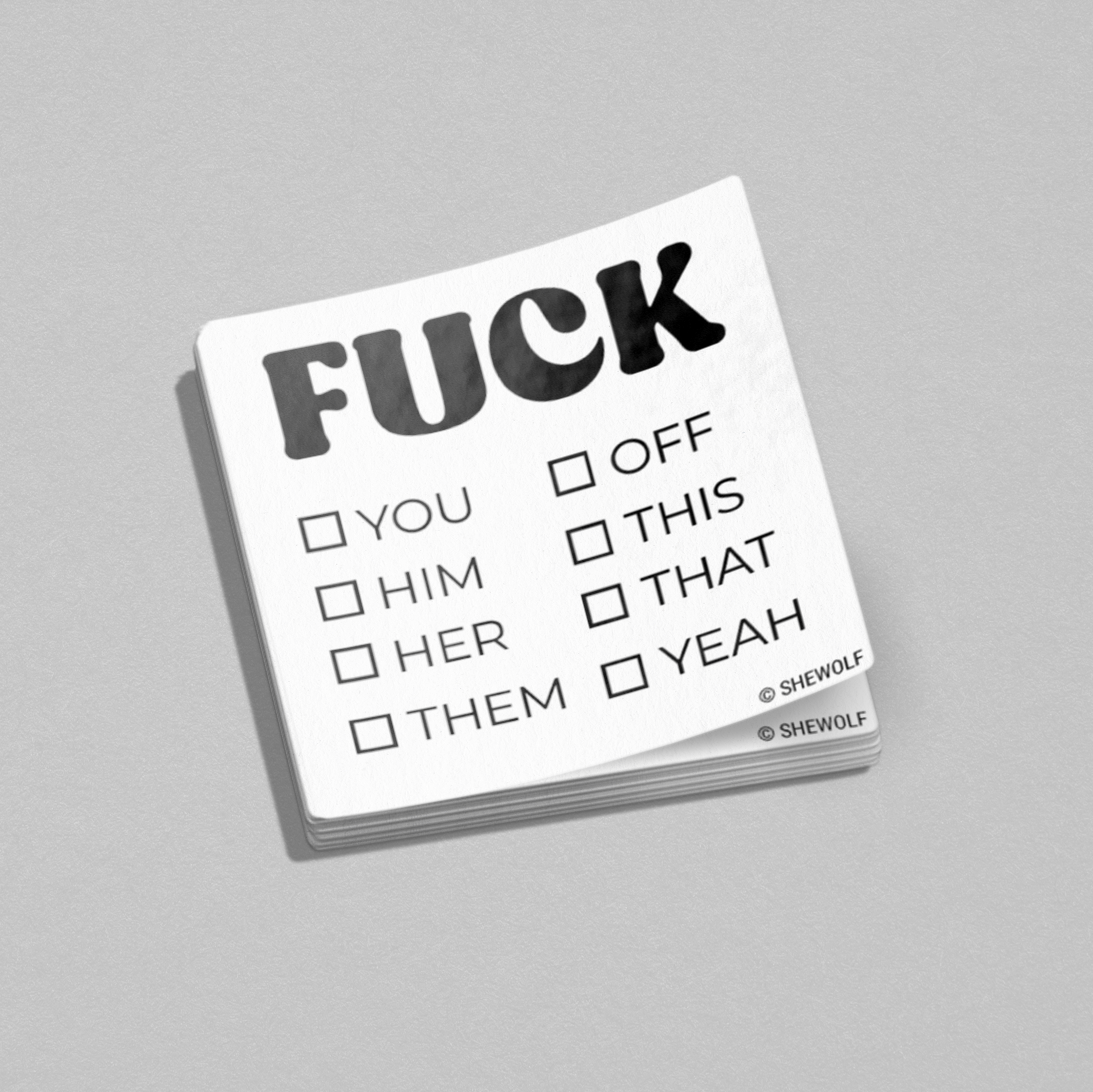 Fuck checklist sticker