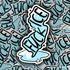FUCK ICE text in black set on a blue icy drawing of the state of New Jersey shape with a little icy patch at the bottom