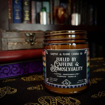 Fueled By Caffeine &amp;amp; Homosexuality 8oz Candle