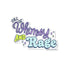 Full of Whimsy and Rage feminist illustrated sticker by MangoIllustrated — purple blue green lettering