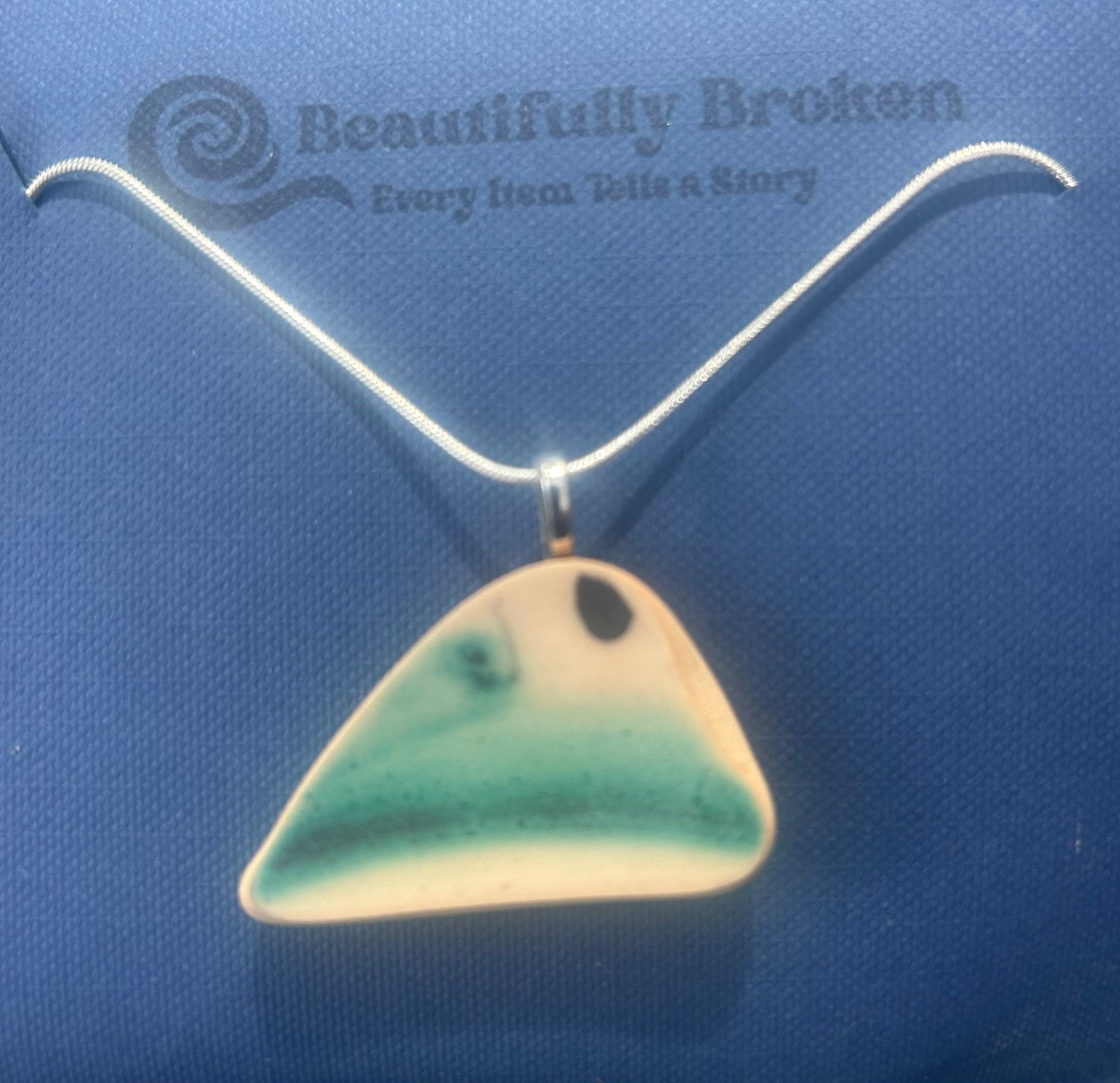 Beautifully Broken Necklaces with Green Talavera Pottery from Spain