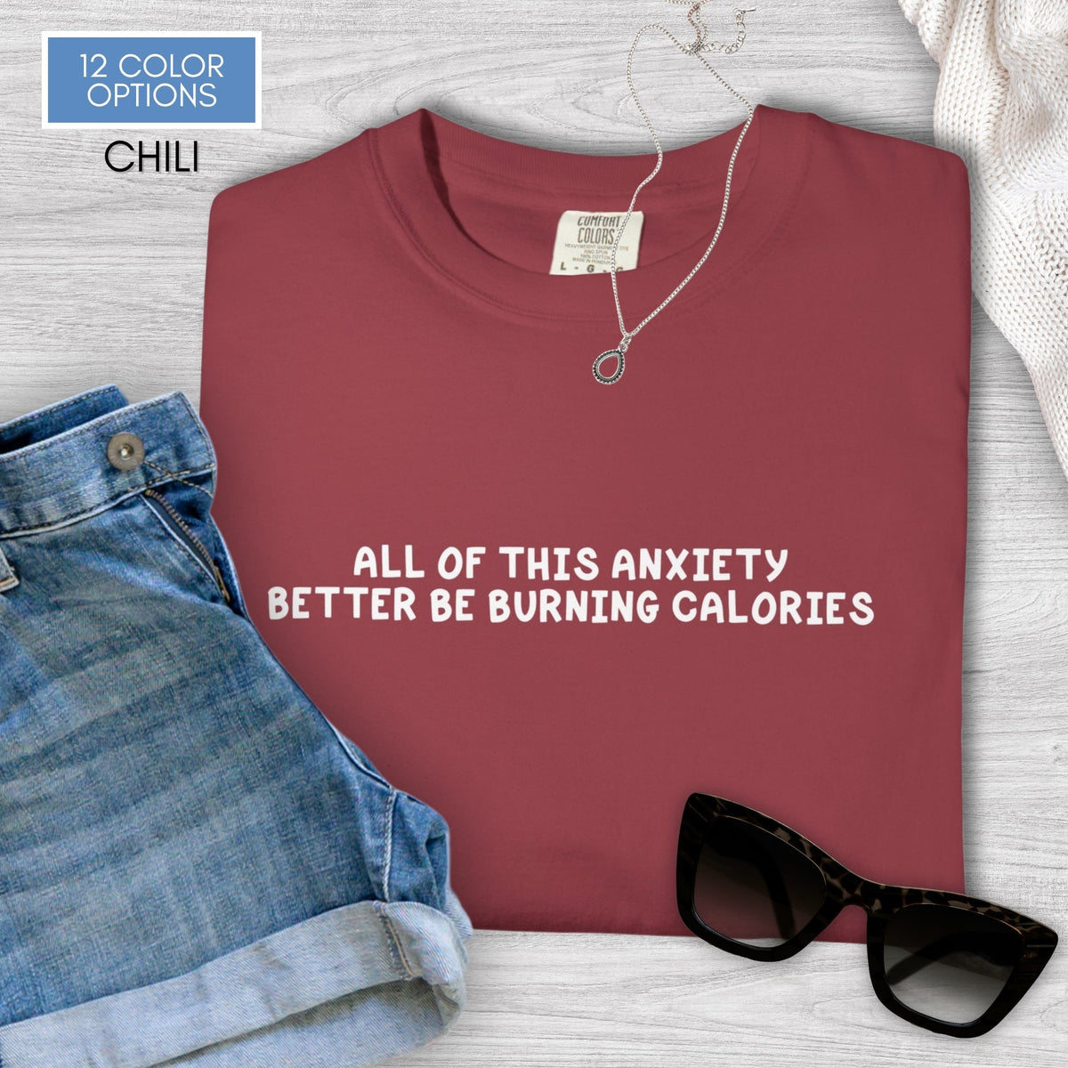 funny-anxiety-unisex-tshirt-unhinged-mental-health-graphic-tee-comfort-colors-chili