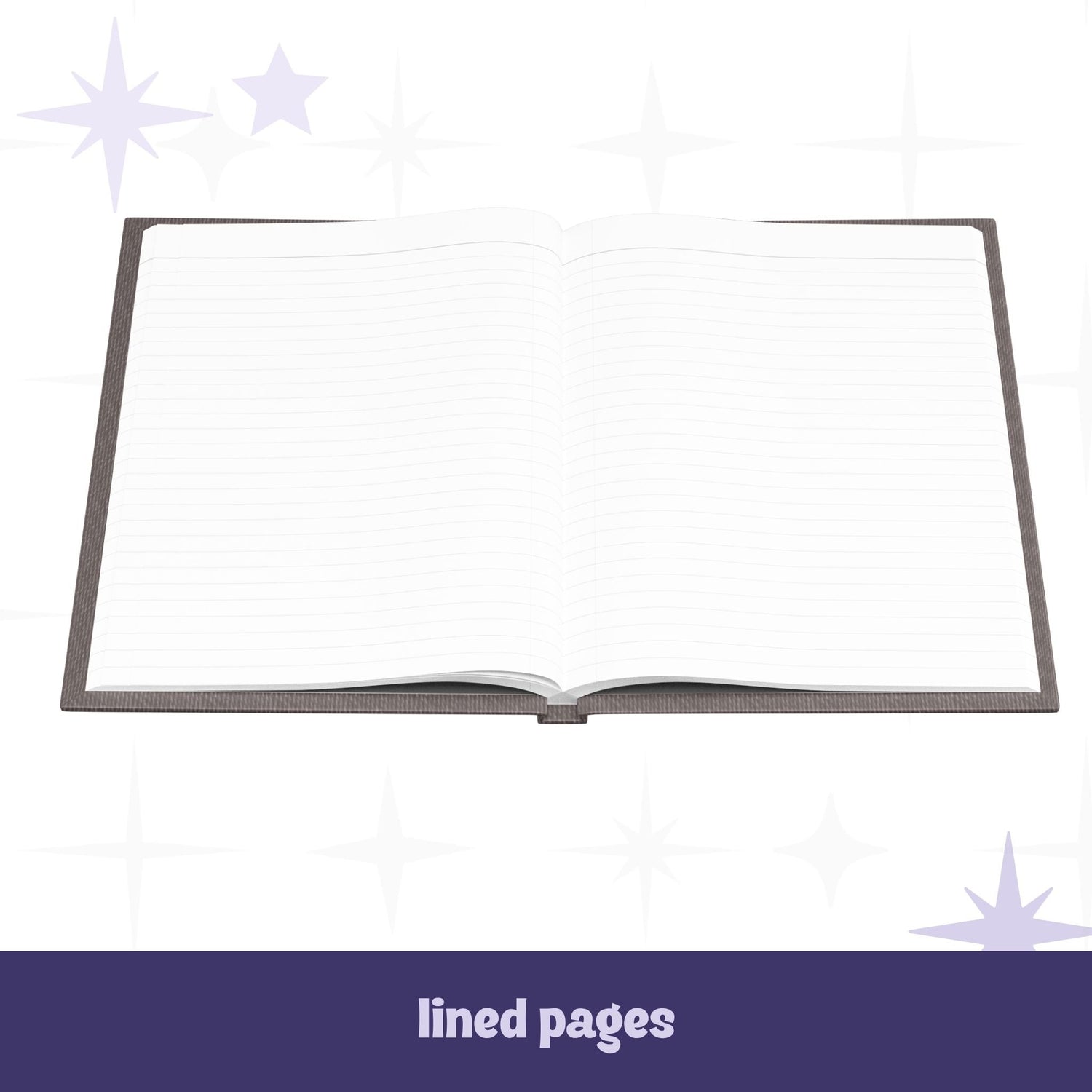 KPI profanity hardcover journal open to lined interior pages showing white perforated lined paper