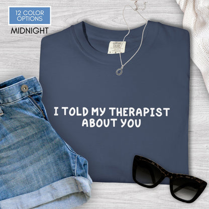 funny-mental-health-unisex-tshirt-unhinged-therapy-humor-graphic-tee-comfort-colors-midnight