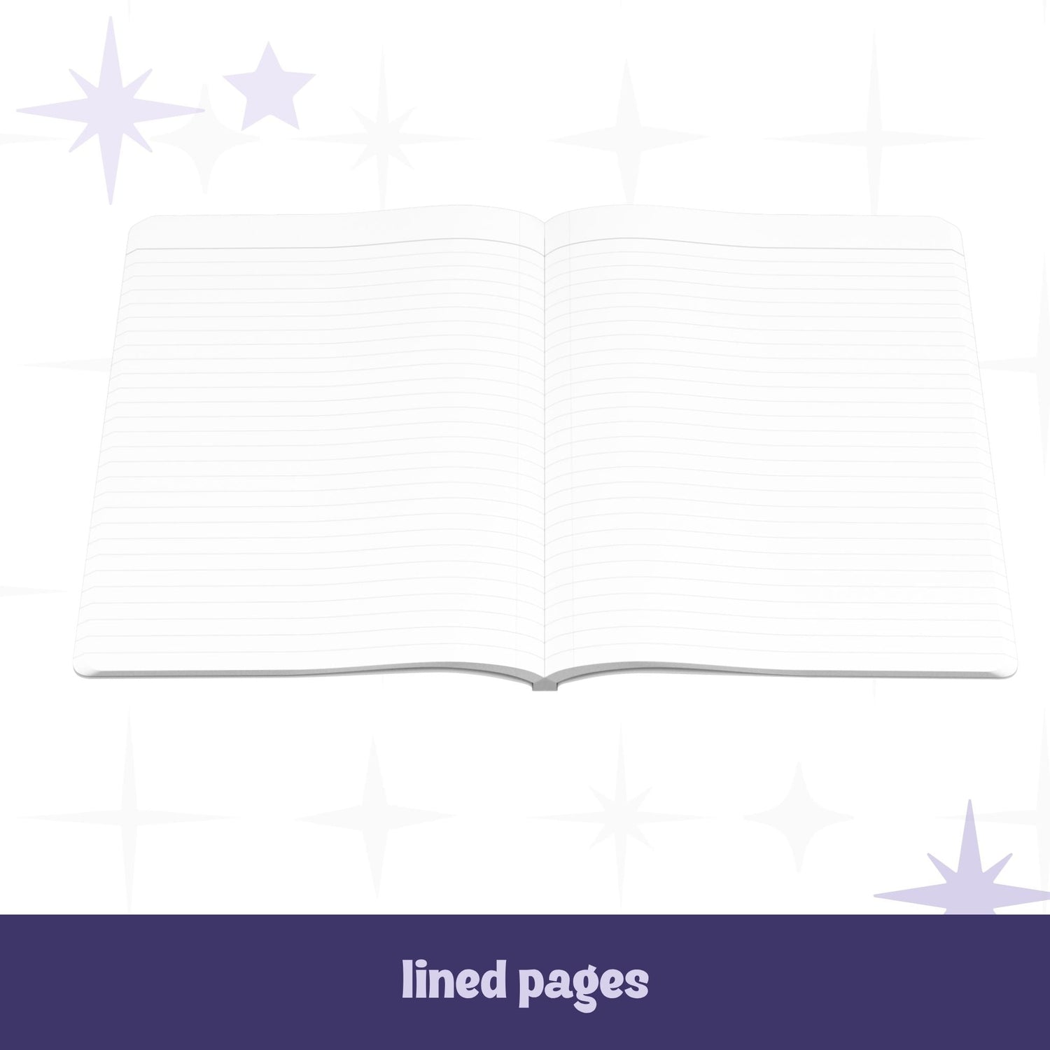 Funny work journal open to lined interior pages showing perforated white lined paper in softcover binding