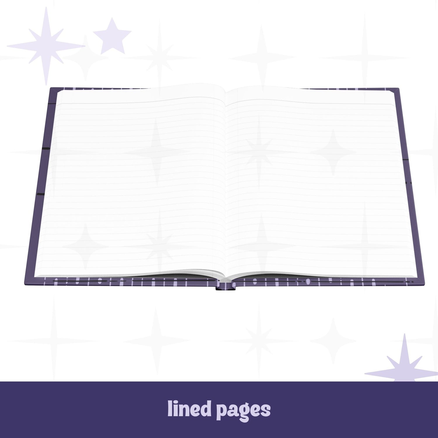 Funny Teams meeting journal open to lined interior pages showing perforated white lined paper