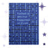 Funny Zoom meeting profanity hardcover journal with cobalt blue abstract grid pattern and hand-lettered text reading Fucked up shit that happened on Zoom