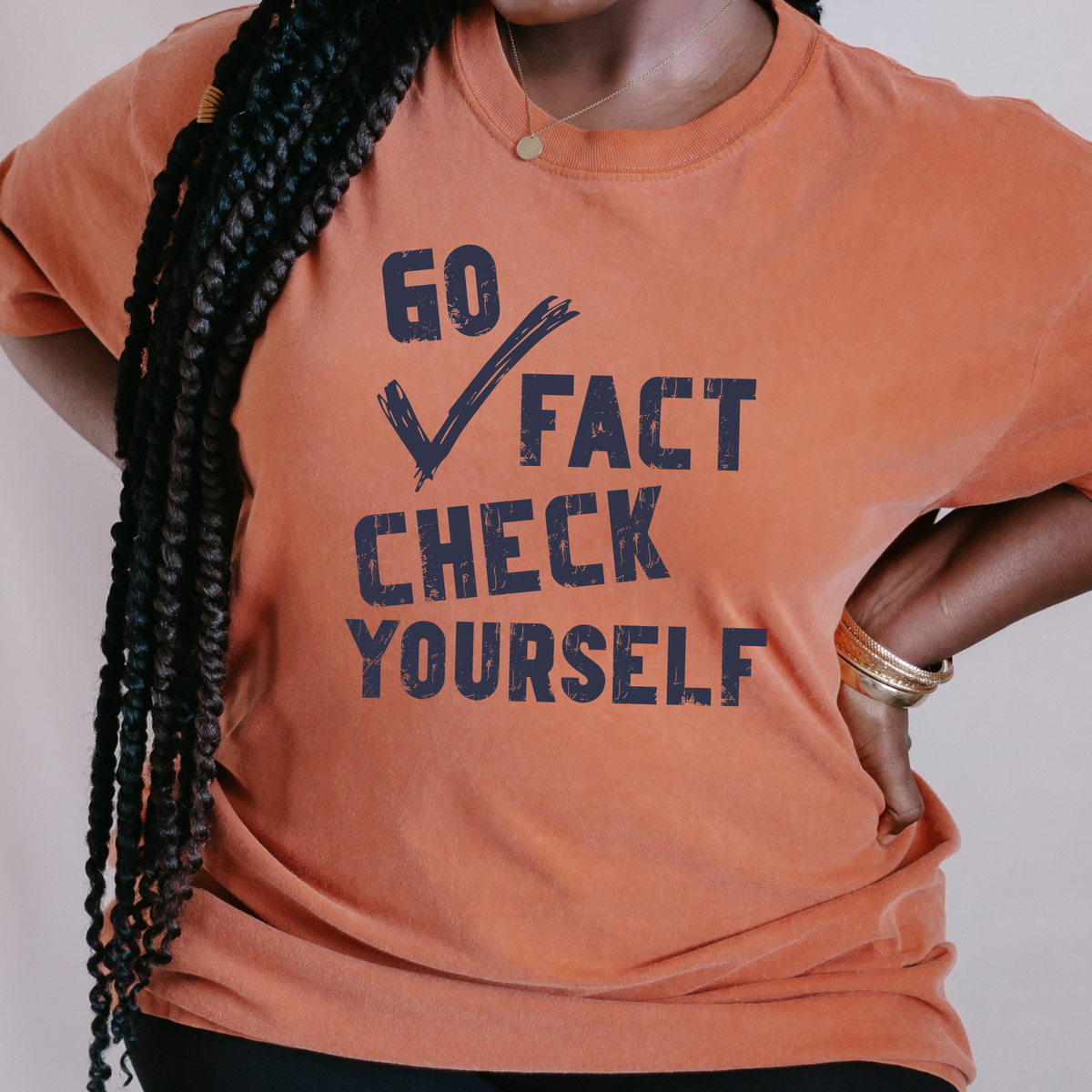 Go Fact Check Yourself Shirt, Media Literacy Graphic Tee, Funny Political Tee