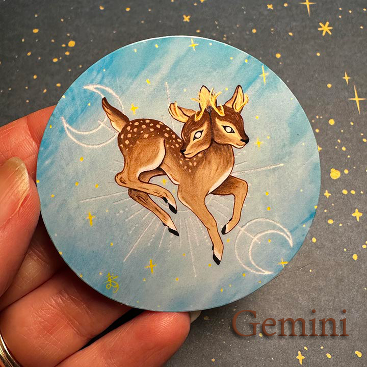 Zodiac Stickers, handpainted decals