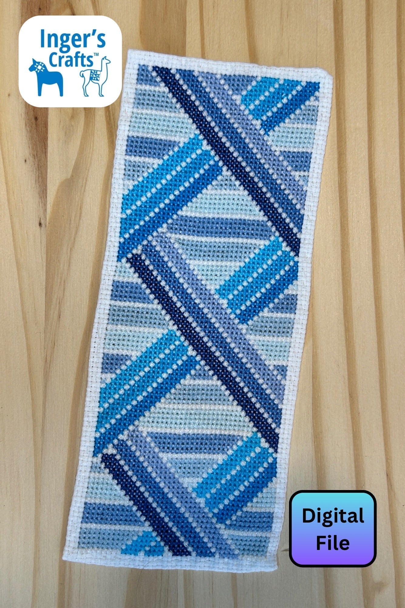 Geometric Bookmark - Blue