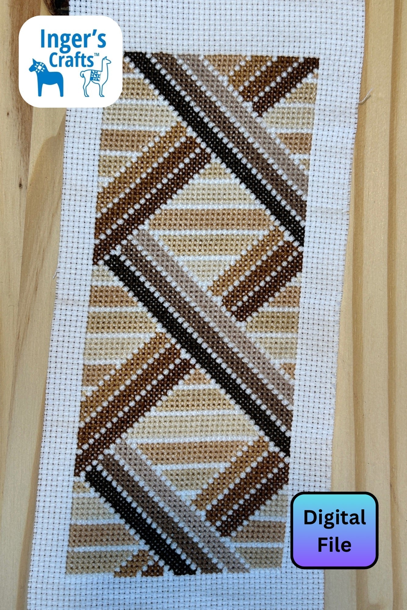 Geometric Bookmark - Brown