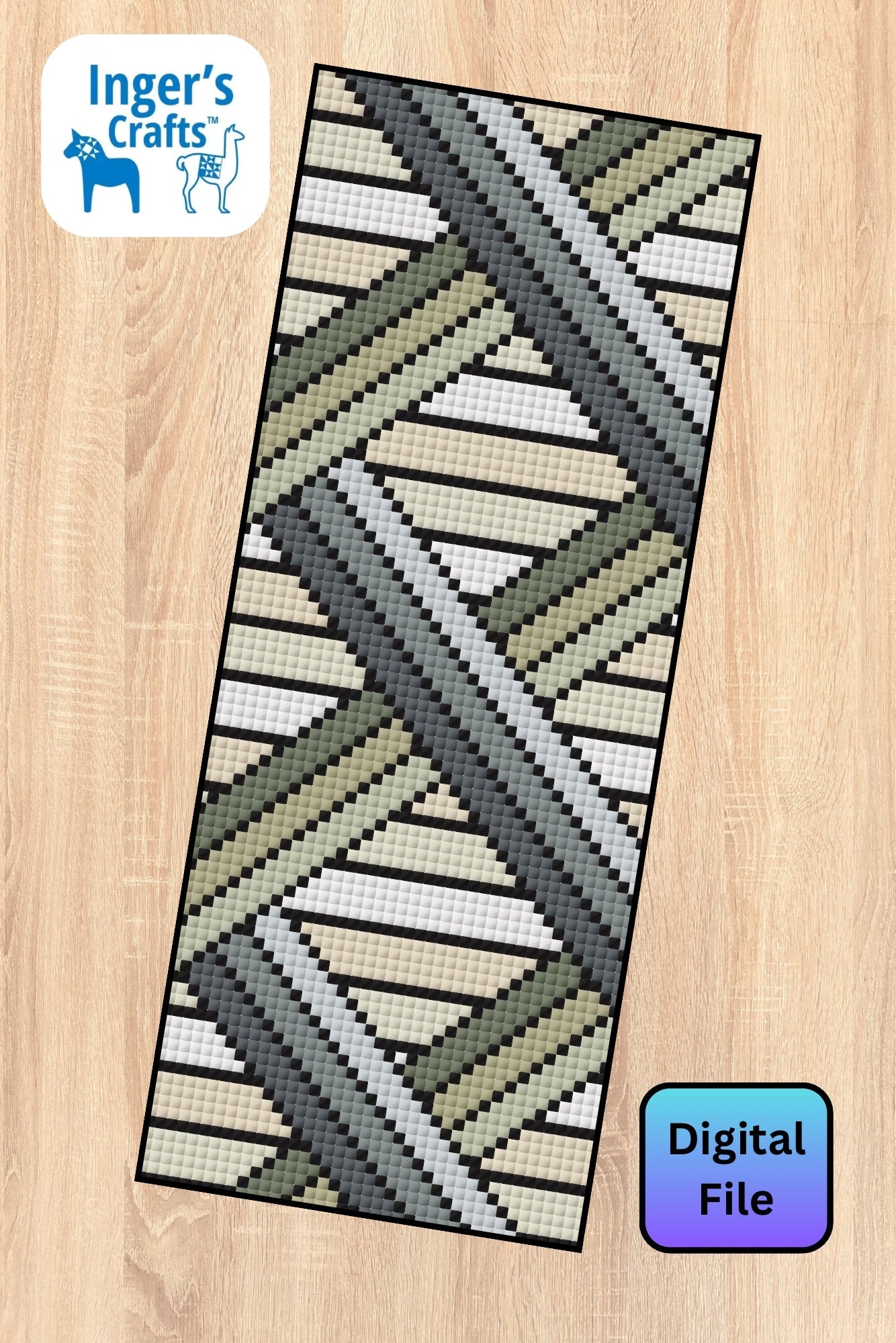 Geometric Bookmark - Grey