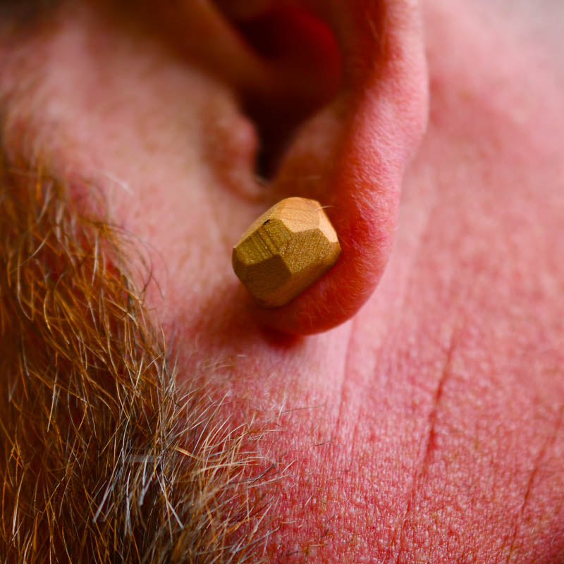 Wooden earbud in a person&