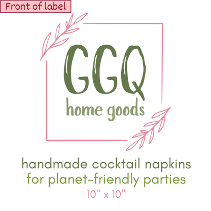 Cocktail Napkins - 100% Cotton - Set of 6 - Lollipops