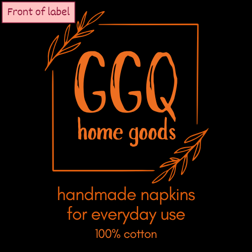 100% Cotton Napkins - Set of 2 -  Halloween White + Orange