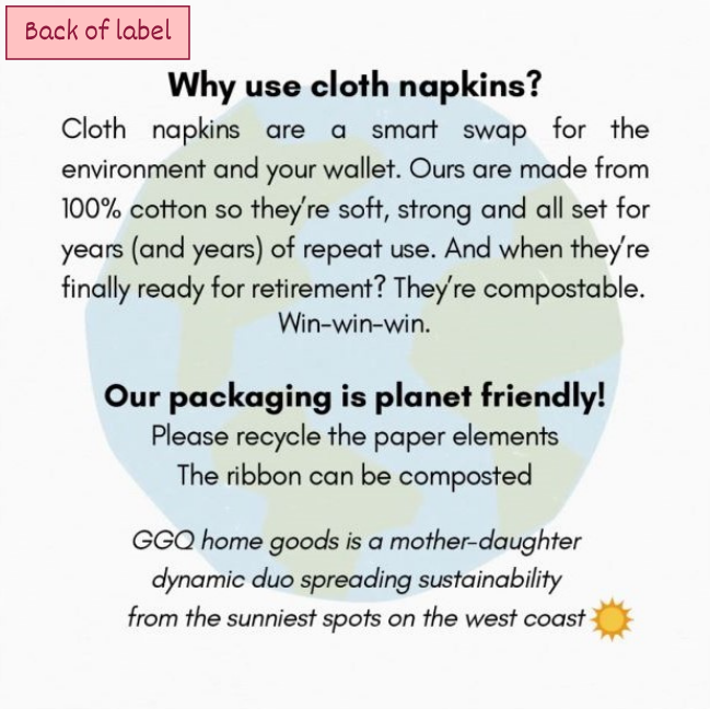 100% Cotton Napkins - Set of 2 -  Bubble Tea