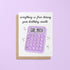 Girl math birthday card — illustrated calculator reading girl math surrounded by stars with hand lettering, 4.25 x 5.5 in folded, by MangoIllustrated