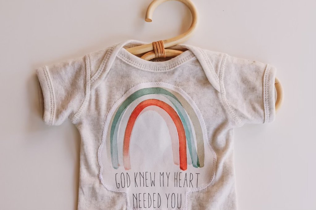 Watercolor Applique Organic Cotton Baby Onesie