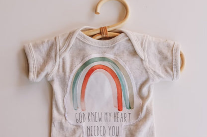 Watercolor Applique Organic Cotton Baby Onesie