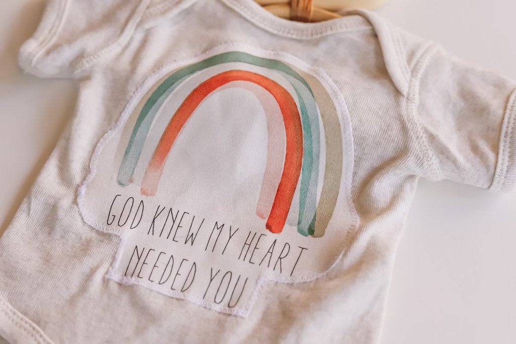 Watercolor Applique Organic Cotton Baby Onesie