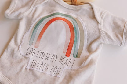 Watercolor Applique Organic Cotton Baby Onesie