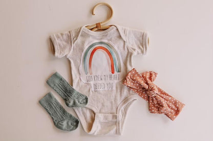 Watercolor Applique Organic Cotton Baby Onesie