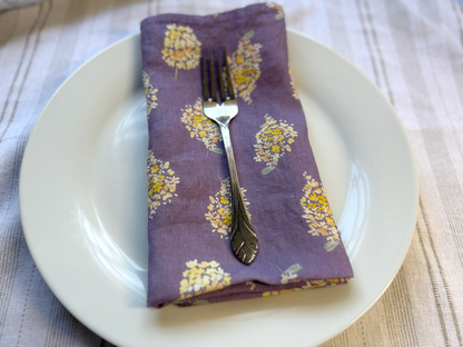 golden hydrangea clusters linen napkins