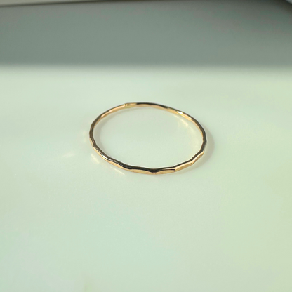 Gold Filled Stacking Ring - Hammered